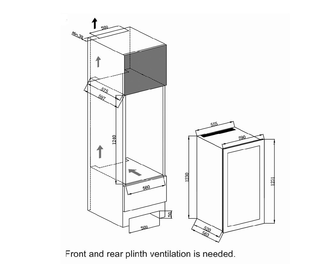 Dunavox DXJ65.154DB Viinikaappi – kuva 3