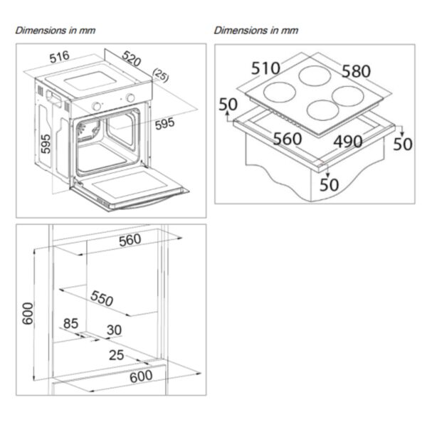 Bomann EHBC7935IX Erillisuuni + keraaminen liesitaso – kuva 1