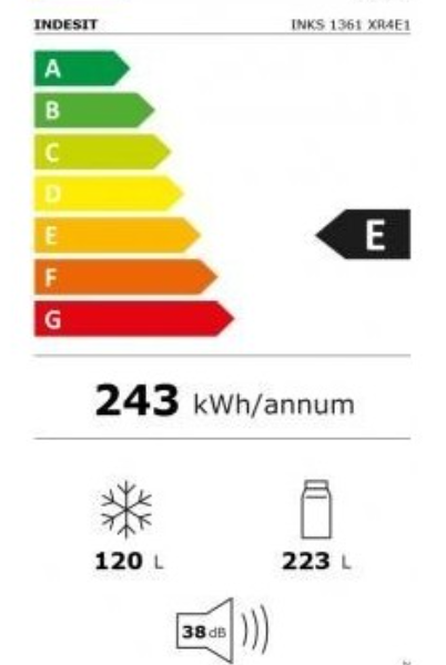 Indesit INKS1361XR4E1 Jääkaappipakastin – kuva 2