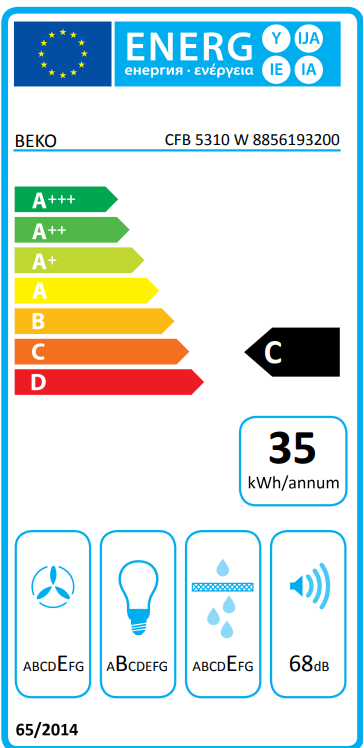 Beko CFB5310W Liesituuletin – kuva 2