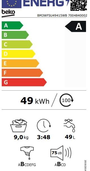 Beko BM3WFSU49415WB Pyykinpesukone – kuva 6