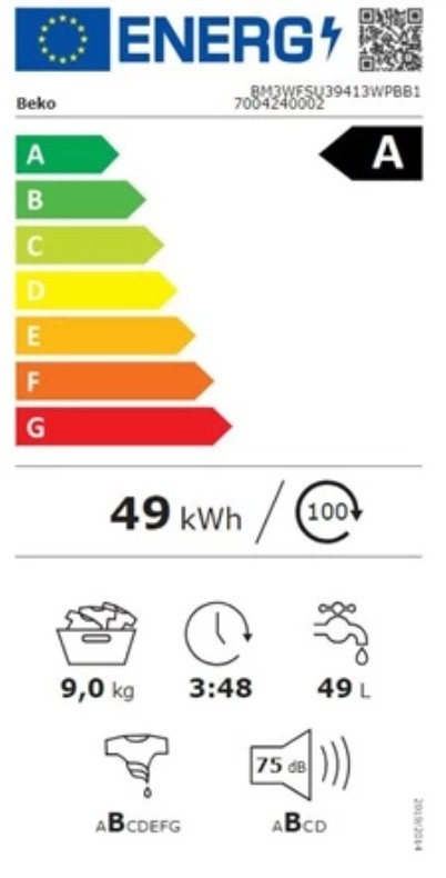 Beko BM3WFSU39413WPBB1 Pyykinpesukone – kuva 6