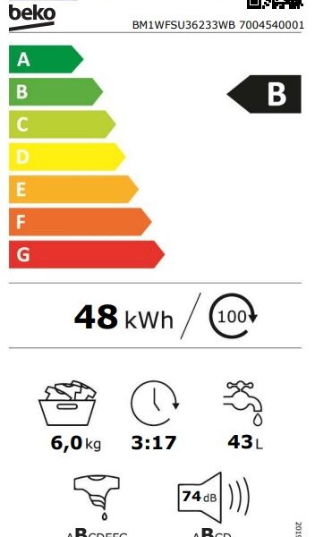 Beko BM1WFSU36233WB Pyykinpesukone – kuva 4