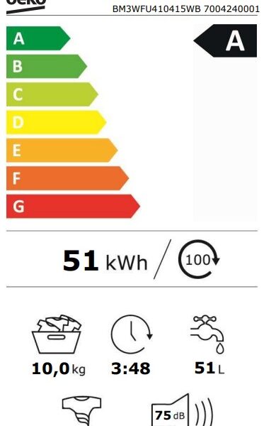Beko BM3WFU410415WB Pyykinpesukone – kuva 6
