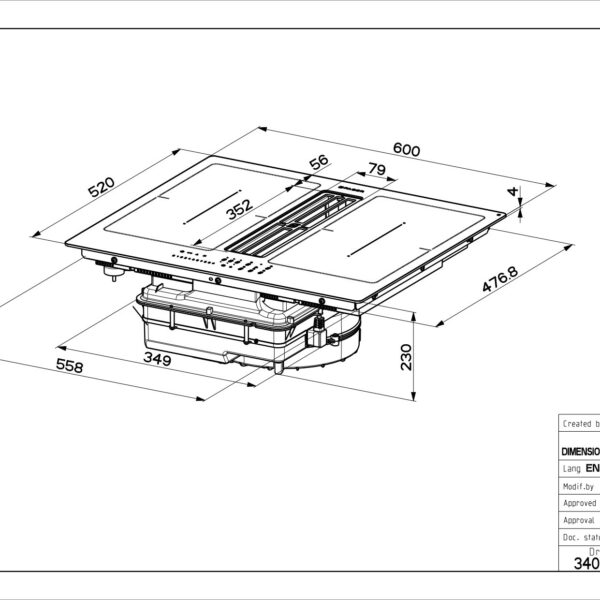 Faber GALILEO60 Induktiotaso liesituulettimella – kuva 4