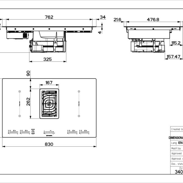 Faber GALILEOGLASS Induktiotaso liesituulettimella – kuva 4