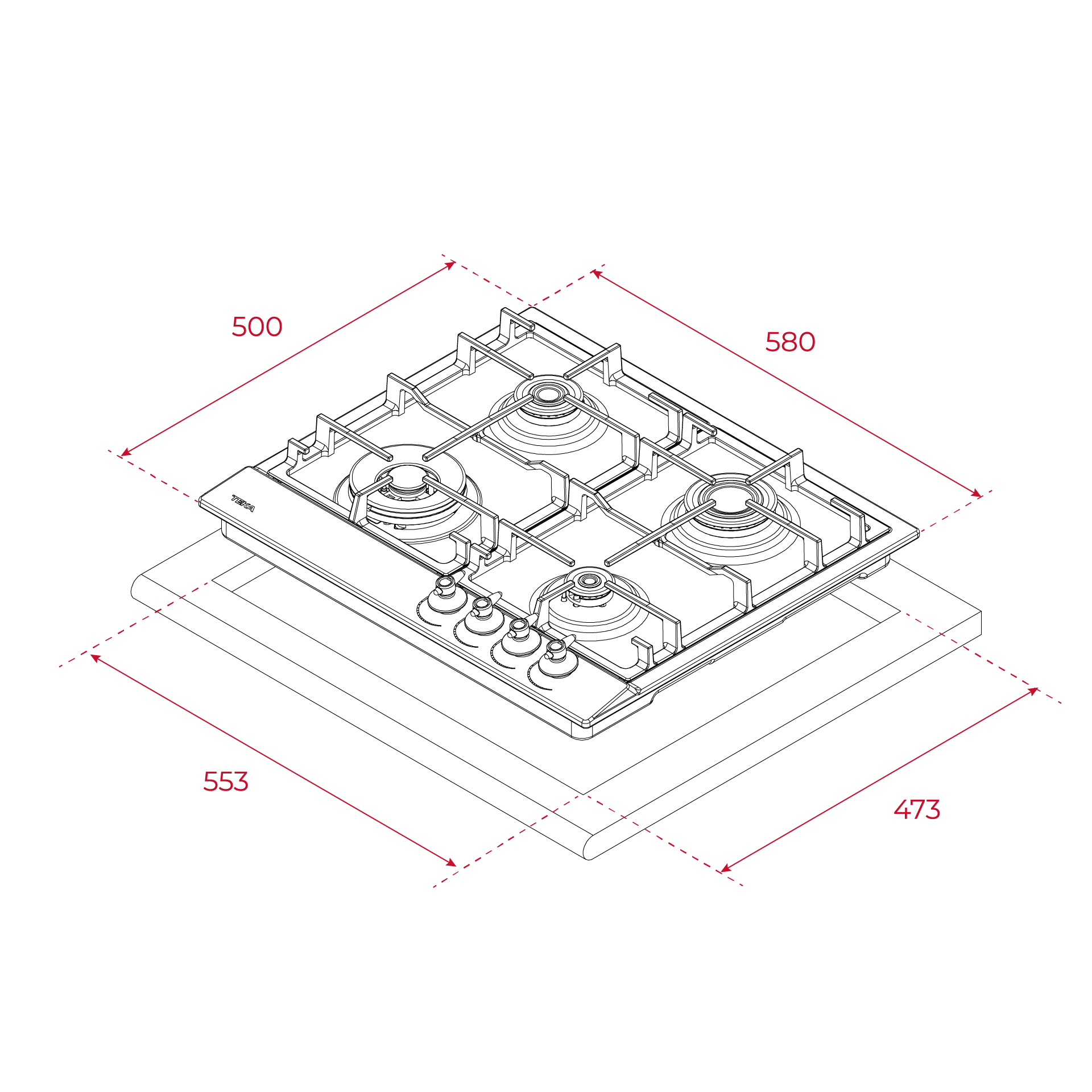 Teka GSC64320RBCAT Kaasuliesitaso – kuva 5