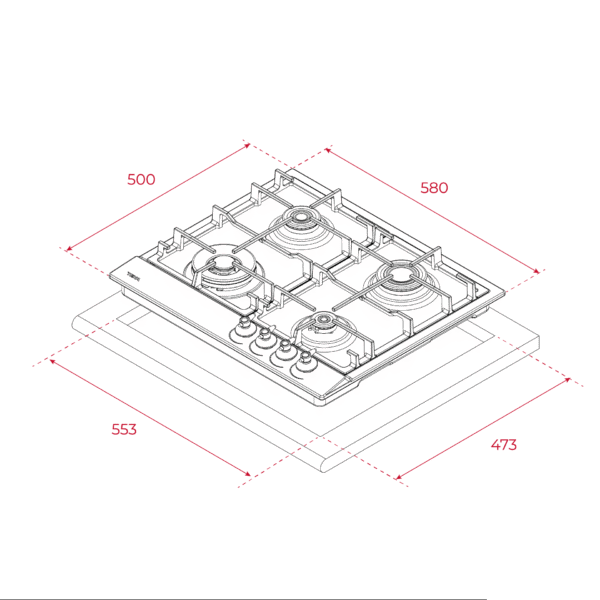 Teka GSC64320RBCVN Kaasuliesitaso – kuva 5