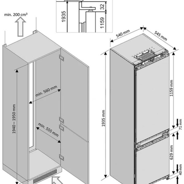 Beko BCHA306E4SN Integroitava Jääkaappipakastin – kuva 2