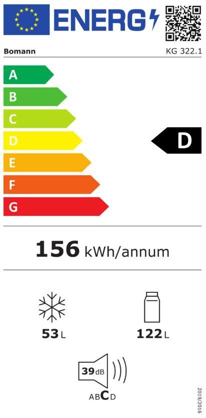 Bomann KG322.1W Jääkaappipakastin – kuva 1