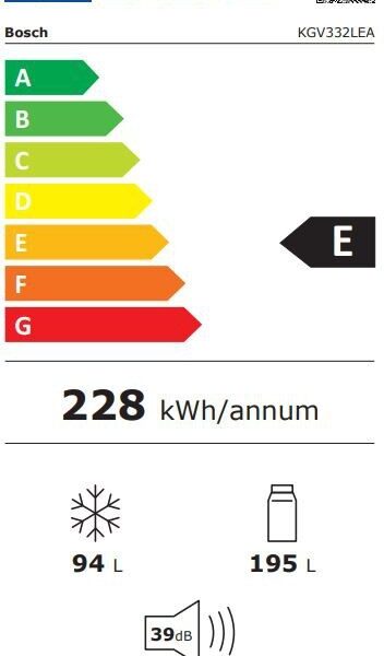Bosch KGV332LEA Jääkaappipakastin – kuva 4