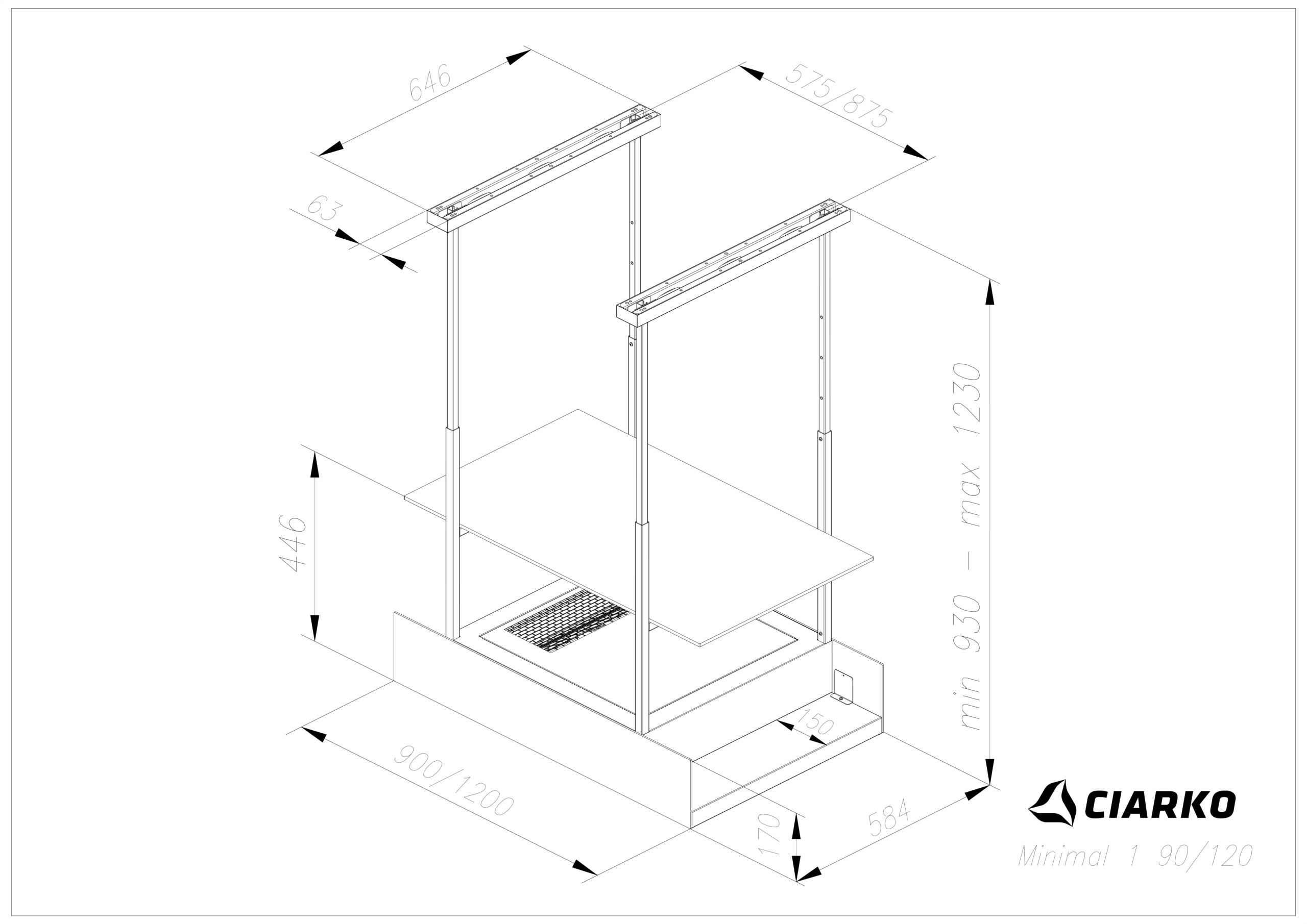 Ciarko Design MINIMAL1B120 Saarekeliesituuletin – kuva 4