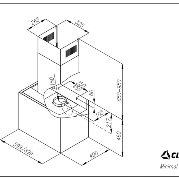 Ciarko Design MINIMAL4B90 Liesituuletin – kuva 4