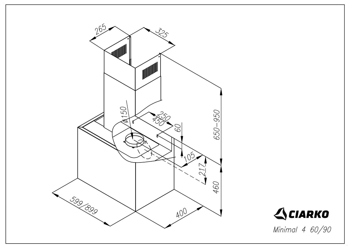 Ciarko Design MINIMAL4B90 Liesituuletin – kuva 4