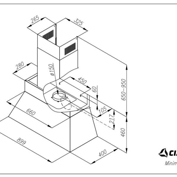 Ciarko Design MINIMAL6B90 Liesituuletin – kuva 2