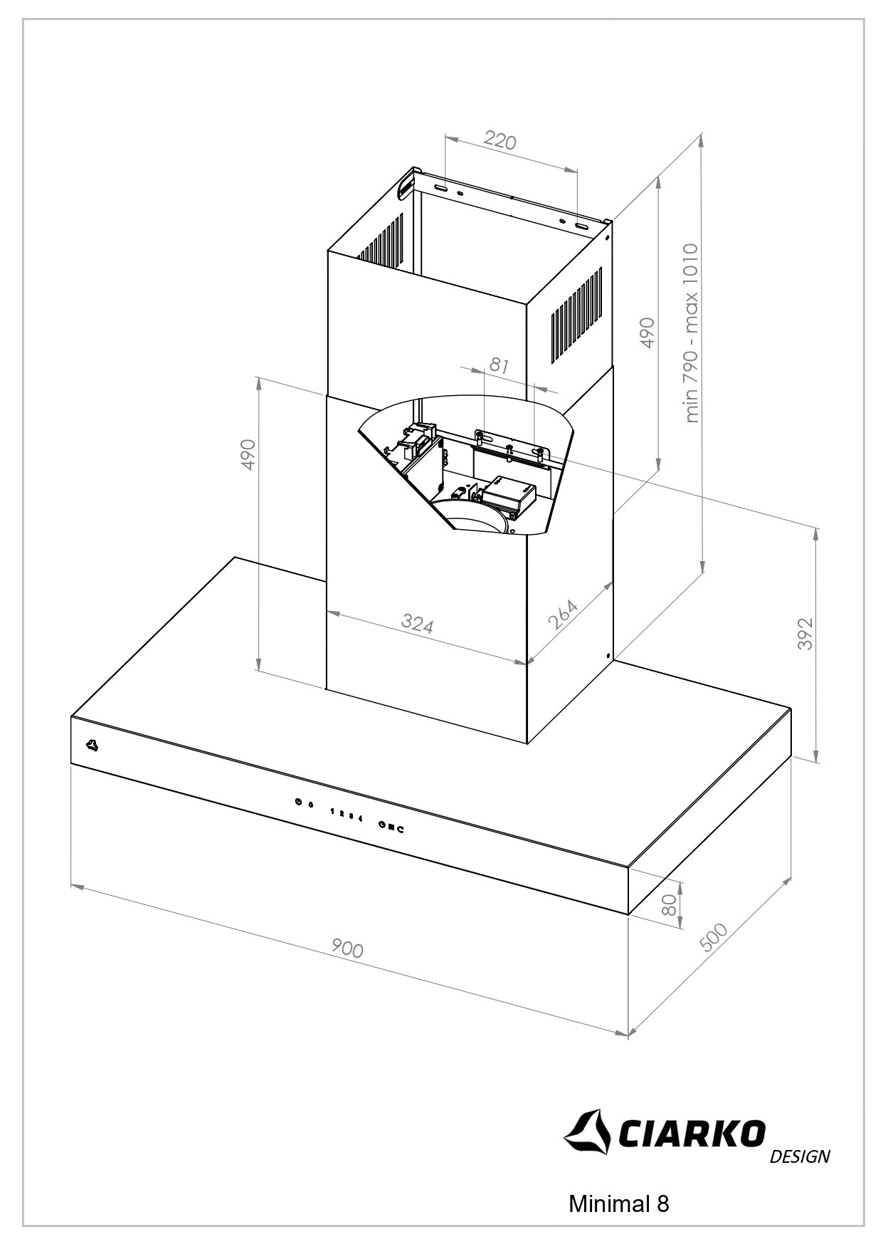 Ciarko Design MINIMAL8B90 Liesituuletin – kuva 4