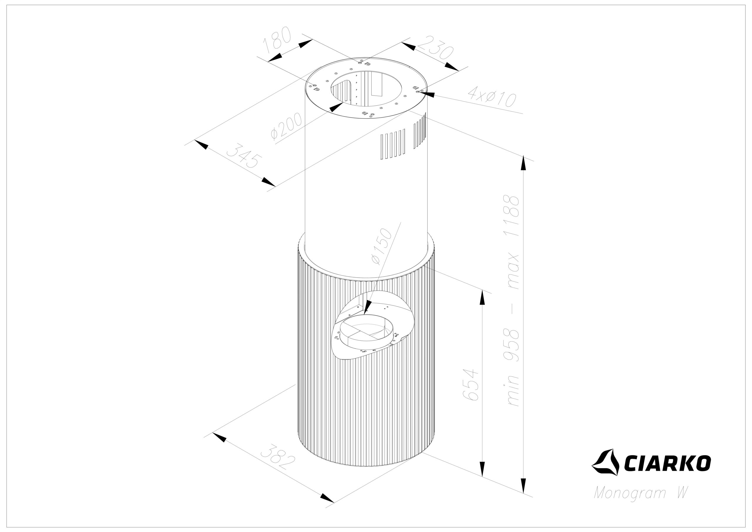 Ciarko Design MONOGRAMISWSL Saarekeliesituuletin – kuva 2