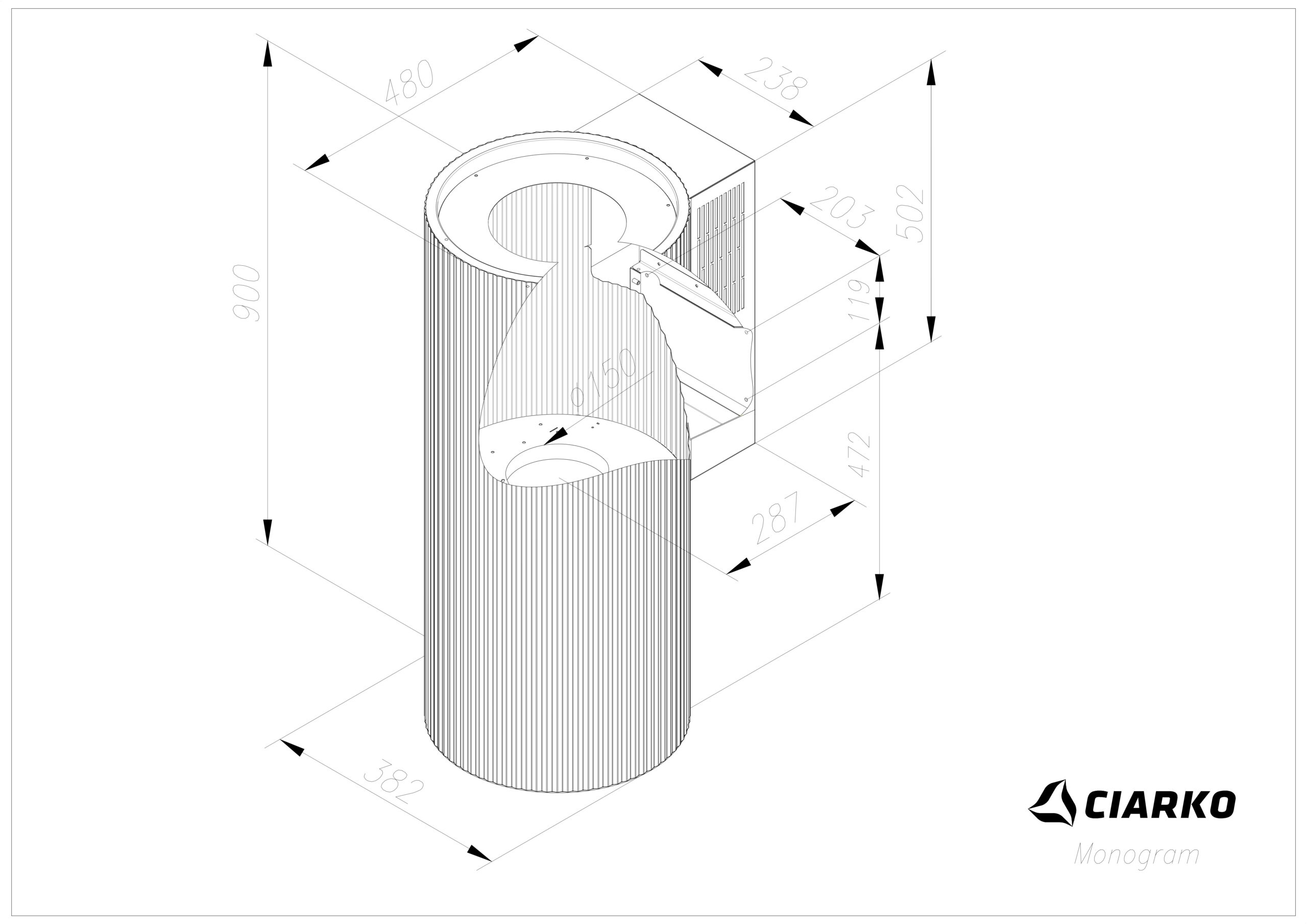 Ciarko Design MONOGRAMRGSL Liesituuletin – kuva 2