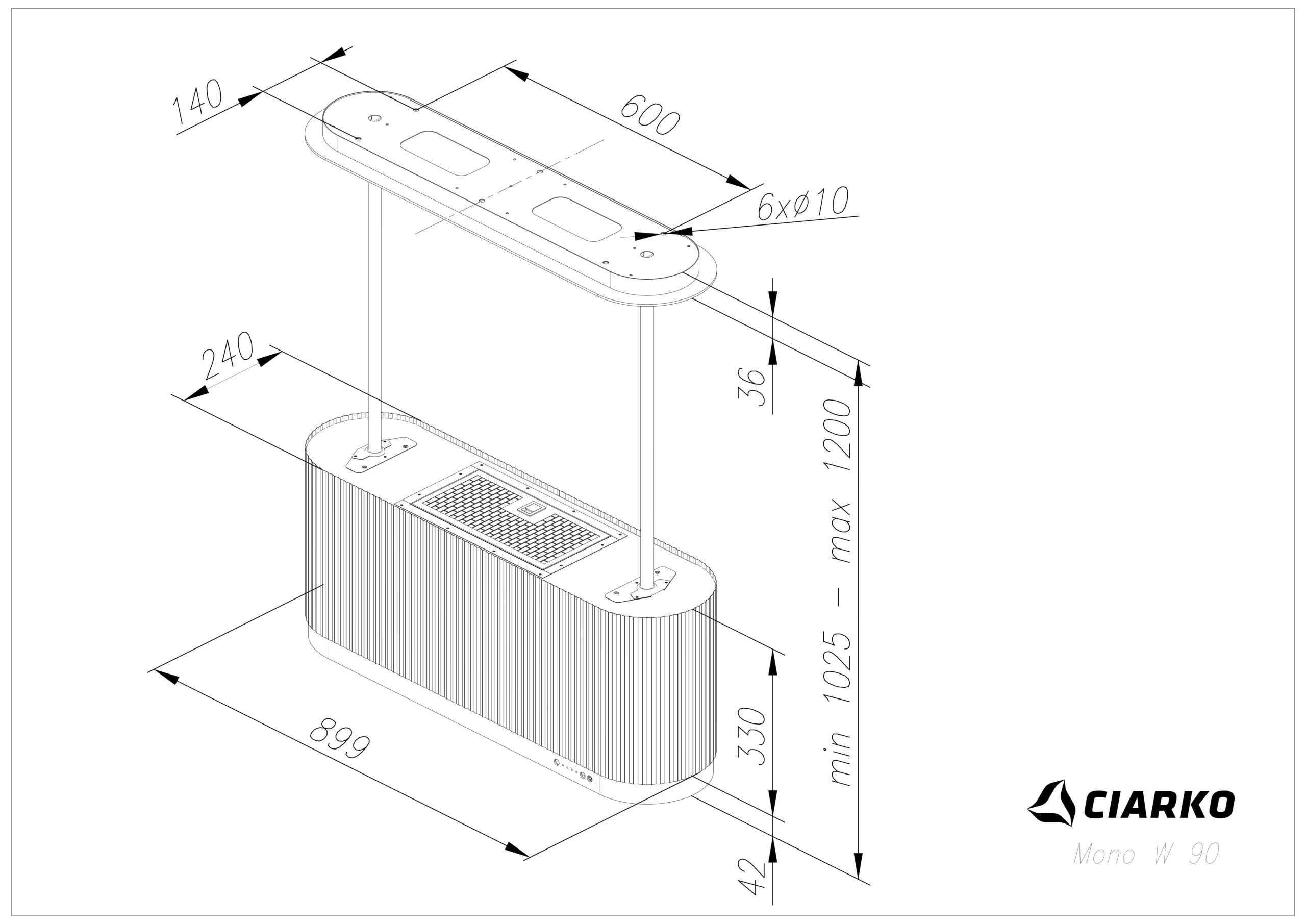 Ciarko Design MONOISGR Saarekeliesituuletin – kuva 2