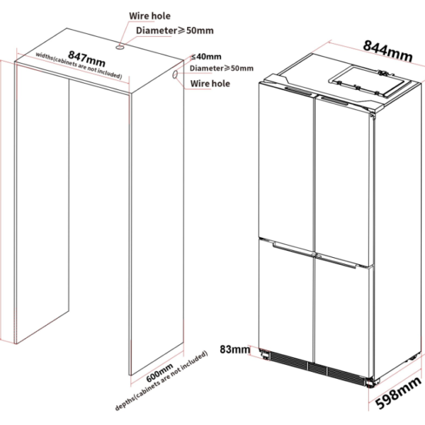 Frigelux MTD190XBI Side-by-Side Jääkaappi – kuva 4