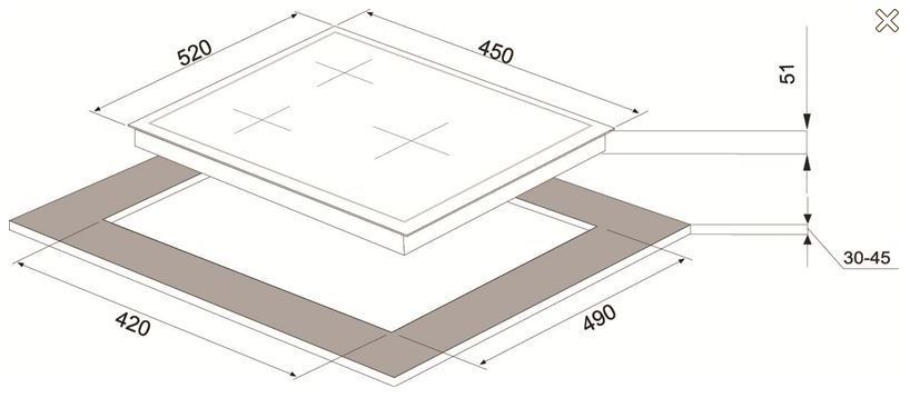 Schlosser PGH4511X Kaasuliesitaso – kuva 2