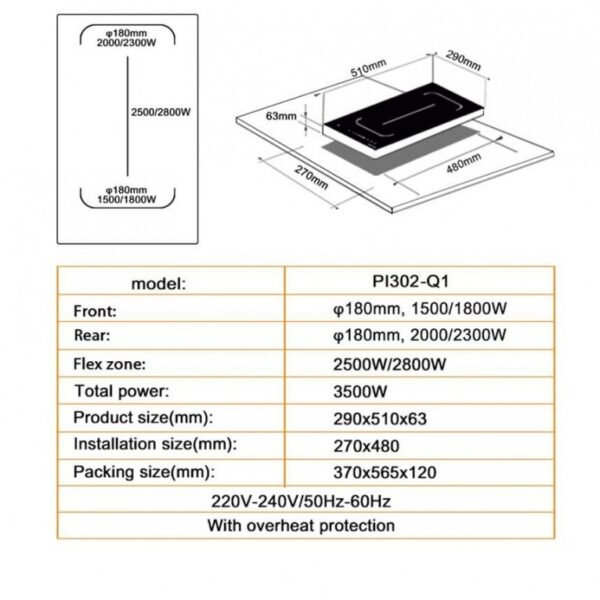 Schlosser PI302Q1CW Induktioliesitaso – kuva 1
