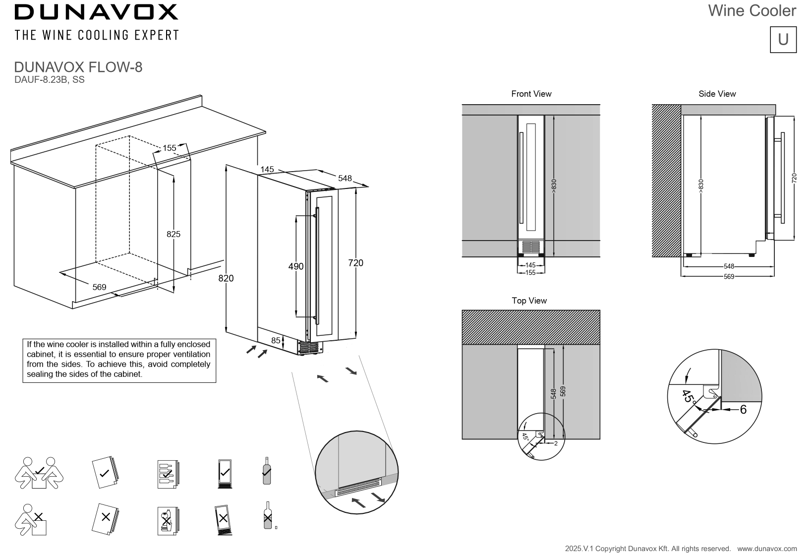 Dunavox DAUF8.23SS Viinikaappi – kuva 2