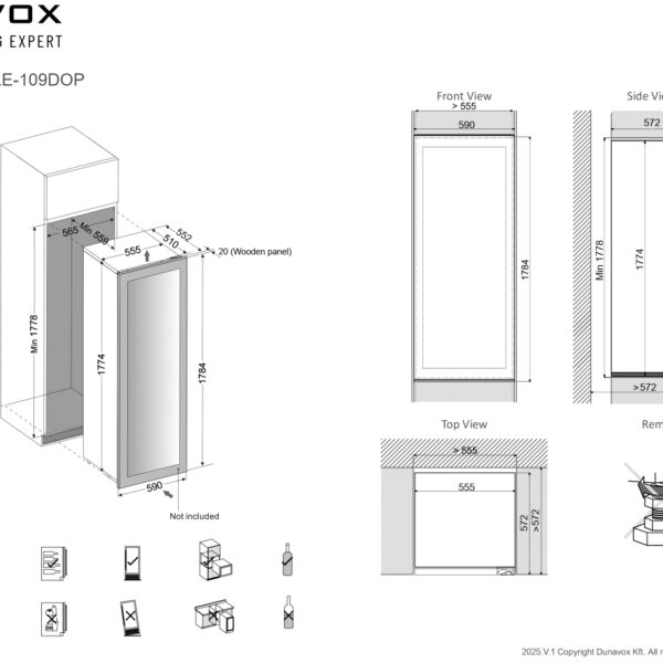 Dunavox DVN109.291DOP.TO Viinikaappi – kuva 4