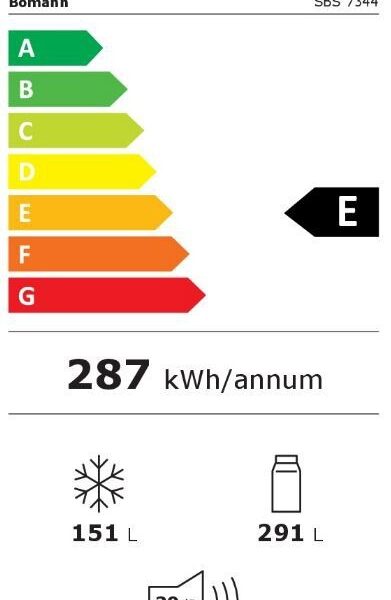 Bomann SBS7344W Side-by-side Jääkaappi – kuva 1