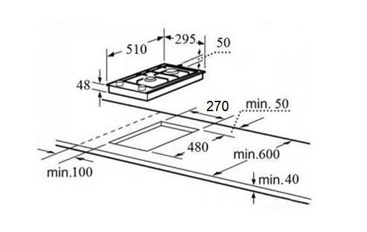Schlosser THG3151S Kaasuliesitaso – kuva 2