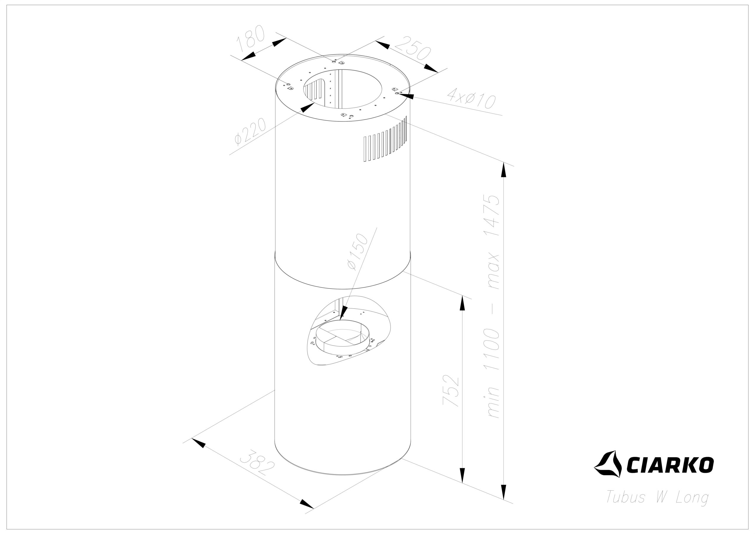 Ciarko Design TUBUSLONGISWSL Saarekeliesituuletin – kuva 3