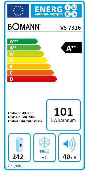 Bomann VS7316W Jääkaappi – kuva 1