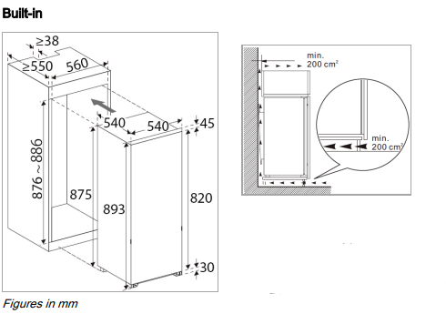 Bomann VSE7809 Integroitava Jääkaappi – kuva 1