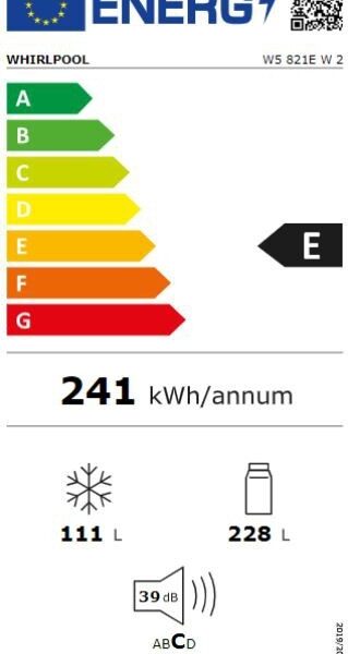 Whirlpool W5821EW2 Jääkaappipakastin – kuva 3