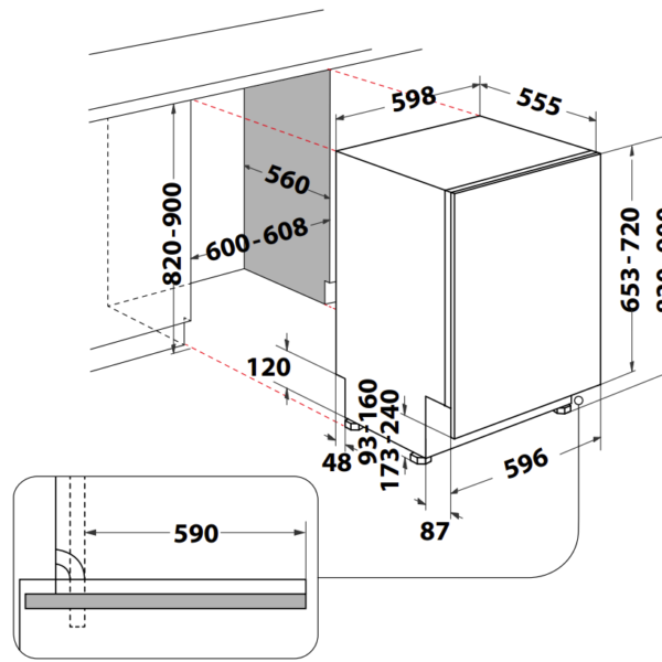 Whirlpool WIC3C33PFE Astianpesukone – kuva 2