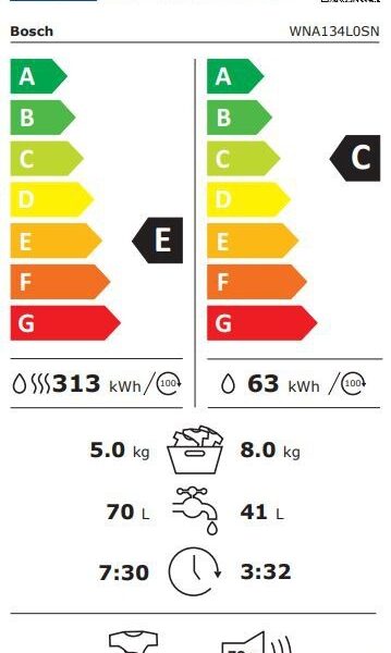 Bosch WNA134L0SN Kuivaava pyykinpesukone – kuva 4