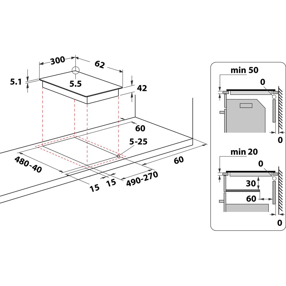 Whirlpool WRD6030B Keraaminen taso – kuva 3