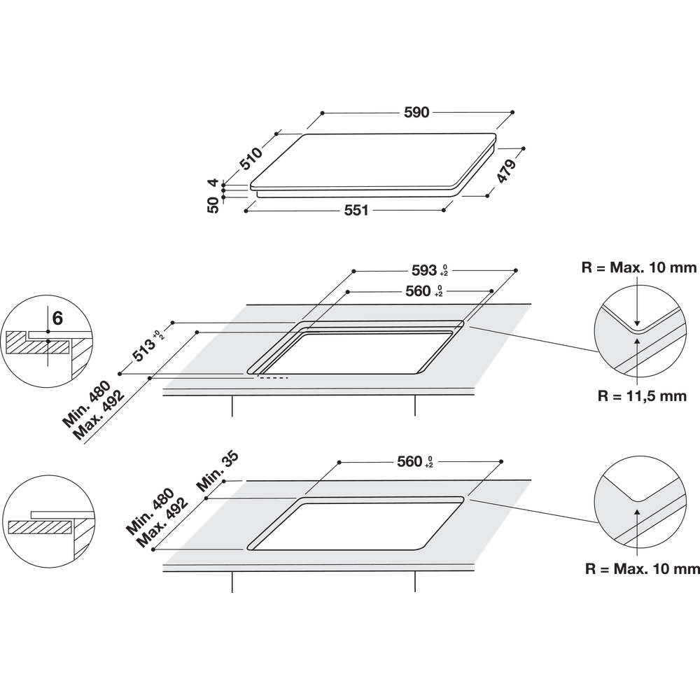 Whirlpool WSQ2160NE Induktioliesitaso – kuva 5