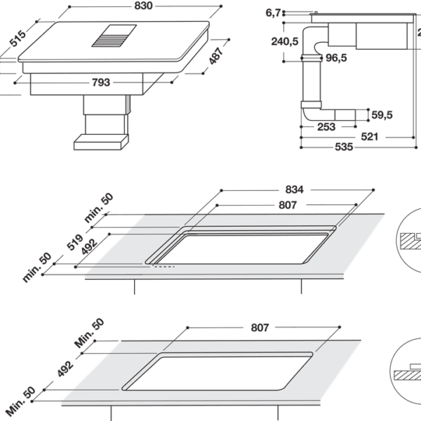Whirlpool WVH92K1 Induktiotaso liesituulettimella – kuva 2