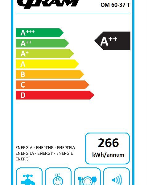 Gram OM 60-37 T Kalusteisiin sijoitettava astianpesukone – kuva 4