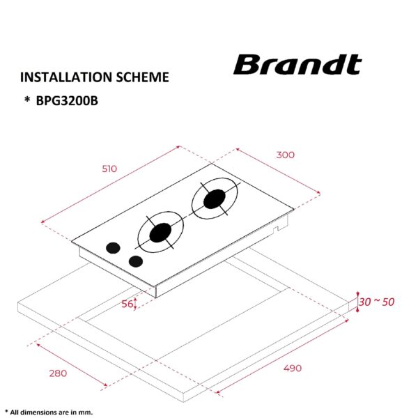 Brandt BPG3200B Kaasuliesitaso – kuva 1