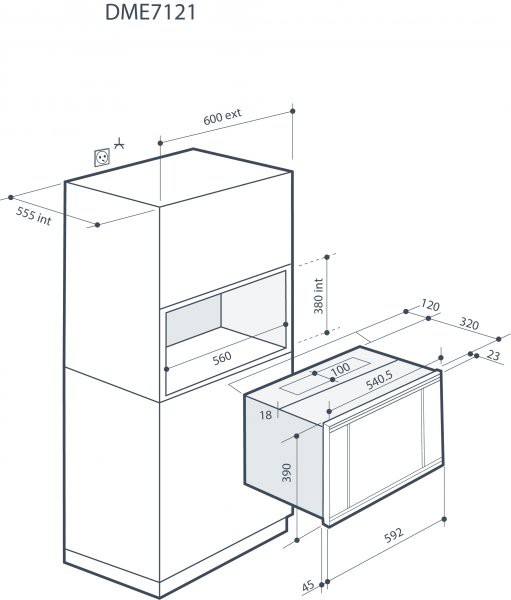 De Dietrich DME7121W Mikroaaltouuni – kuva 1