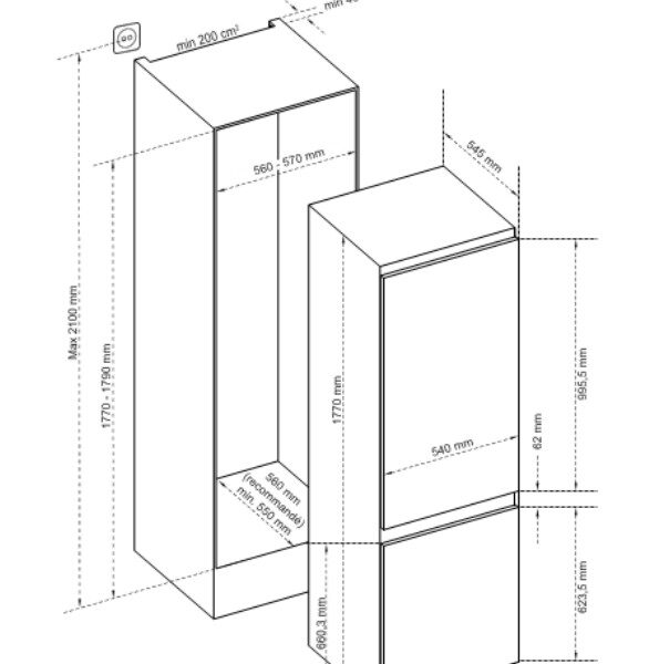 De Dietrich DRL7737EB Integroitava jääkaappi – kuva 2