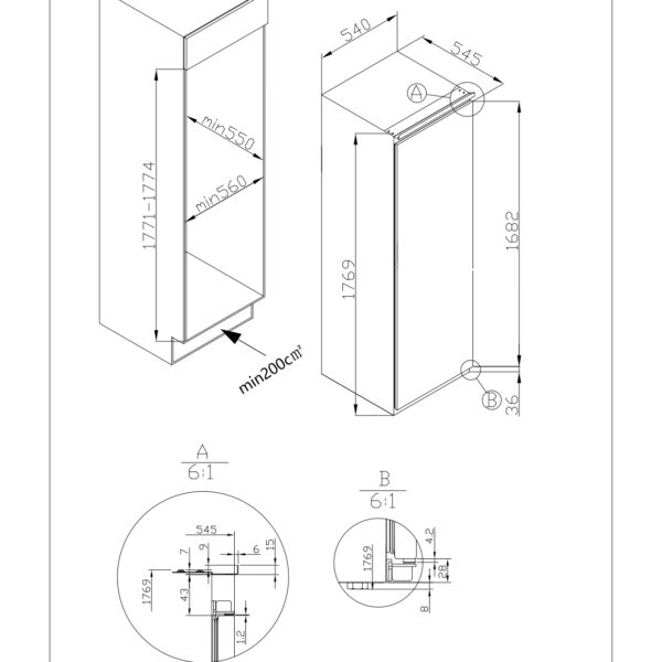 Kluge KC2394J Integroitu jääkaappi – kuva 2