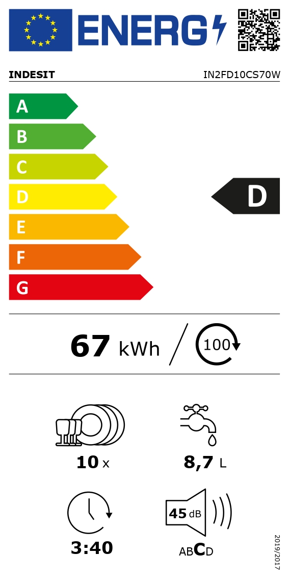 Indesit IN2FD10CS70W Astianpesukone – kuva 5