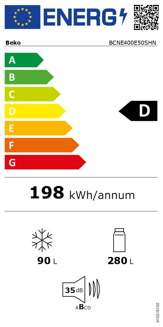 Beko BCNE400E50SHN Integroitava Jääkaappipakastin – kuva 1