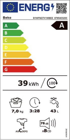 Beko B1WFM2741WBEE Pyykinpesukone – kuva 1