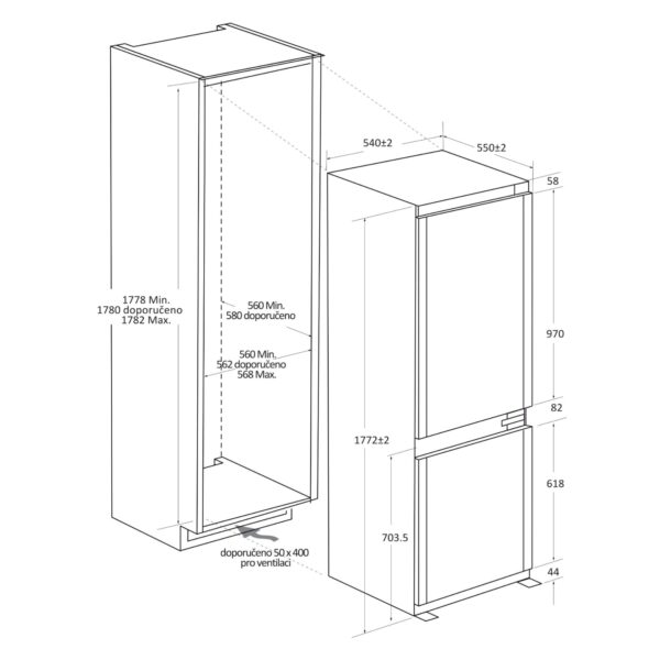 Built-in fridge Kluge – kuva 2