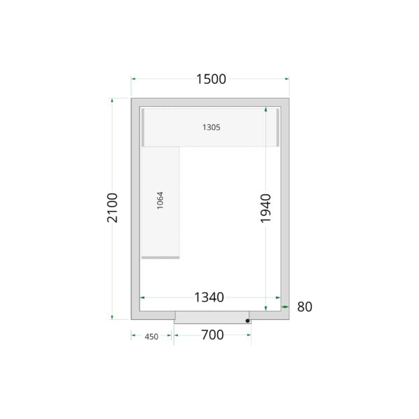 Tefcold CR 150x210x220 Kylmähuone-elementit 80 mm – kuva 4