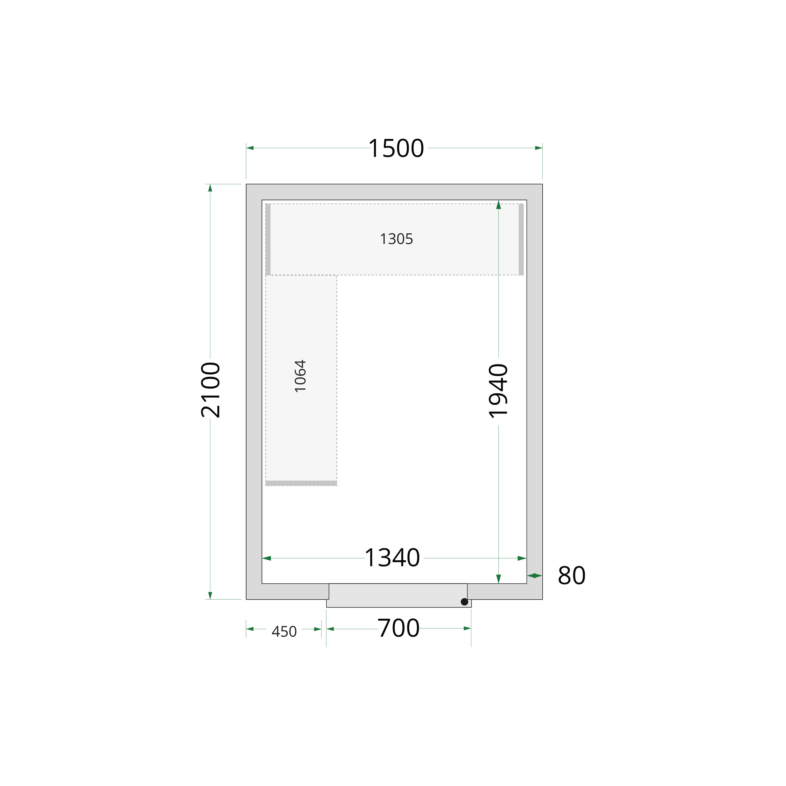 Tefcold CR 150x210x220 Kylmähuone-elementit 80 mm – kuva 4